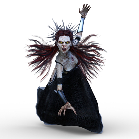 3D CG rendering of Dark heroineの写真素材