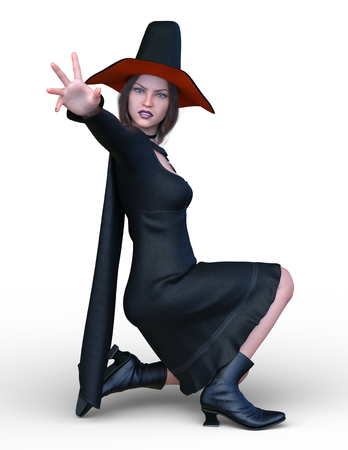 3D CG rendering of witchの写真素材