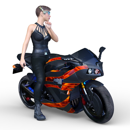3D CG rendering of Motorbikeの写真素材