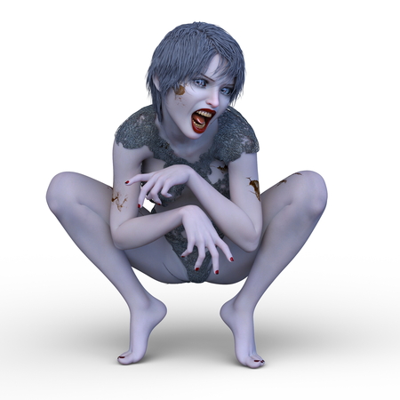 3D CG rendering of Bloodless girlの写真素材