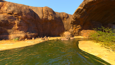 3D CG rendering of valleyの写真素材