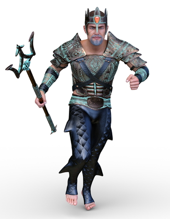 3D CG rendering of Poseidonの写真素材