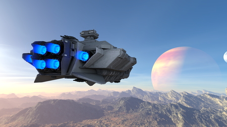 3D CG rendering of space shipの写真素材