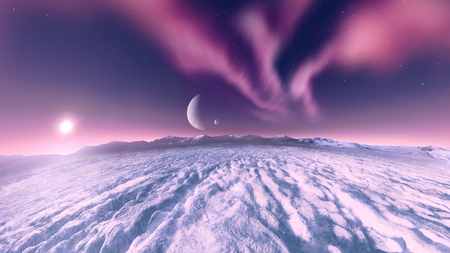 3D CG rendering of Antarctic