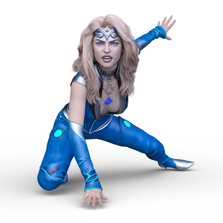 3D CG rendering of heroineの写真素材