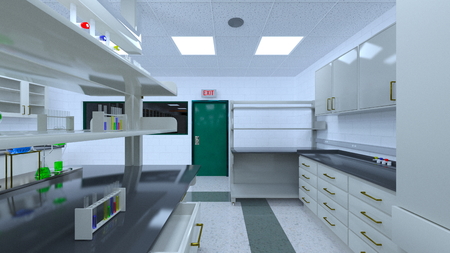 3D CG rendering of science roomの写真素材