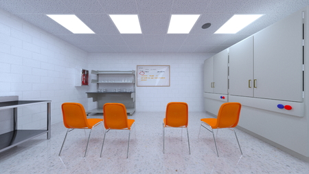 3D CG rendering of science roomの写真素材