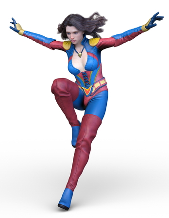 3D CG rendering of heroineの写真素材