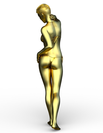 3D CG rendering of woman statueの写真素材