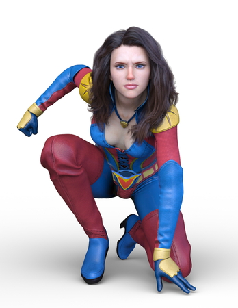 3D CG rendering of heroineの写真素材