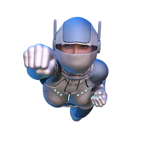 3D CG rendering of cyber womanの写真素材