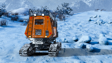 3D CG rendering of snowplowの写真素材