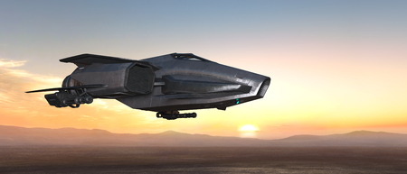 3D CG rendering of space shipの写真素材
