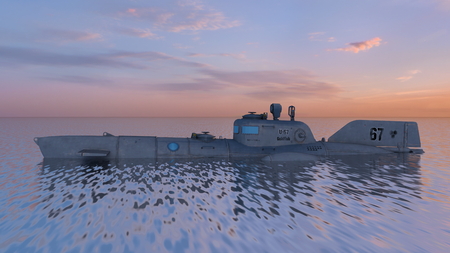 3D CG rendering of Submarineの写真素材