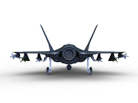3D CG rendering of fighter aircraftの写真素材