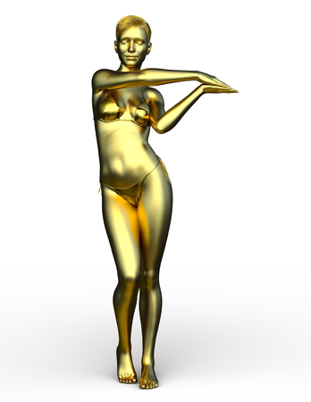 3D CG rendering of woman statueの写真素材