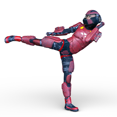 3D CG rendering of cyber womanの写真素材