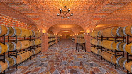 3D CG rendering of liquor storageの写真素材