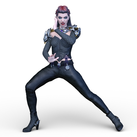 3D CG rendering of Dark heroineの写真素材