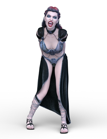 3D CG rendering of Dark heroineの写真素材