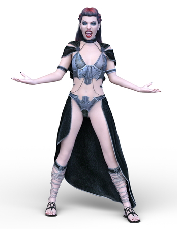 3D CG rendering of Dark heroineの写真素材