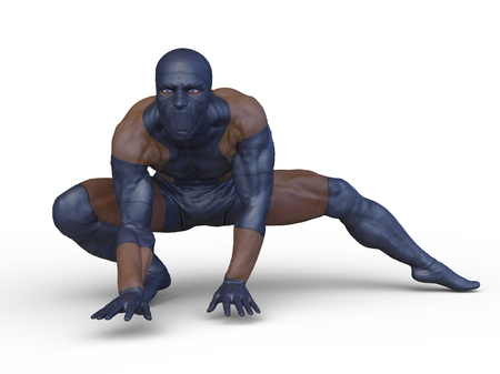 3D CG rendering of dark heroの写真素材