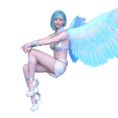 3D CG rendering of active girlの写真素材