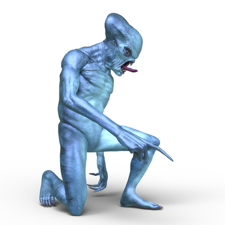 3D CG rendering of alienの写真素材