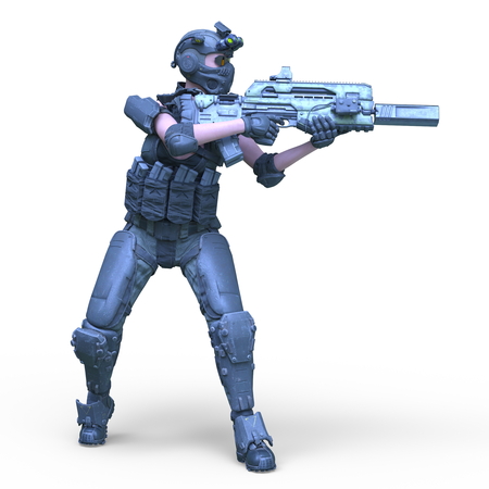 3D CG rendering of soldierの写真素材
