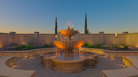 3D CG rendering of gardenの写真素材
