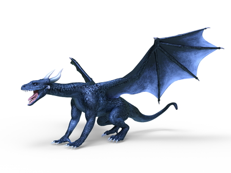 3D CG rendering of Flying Dragonの写真素材