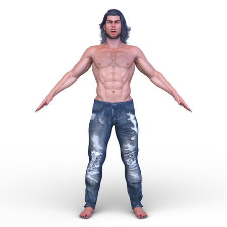 3D CG rendering of strong manの写真素材