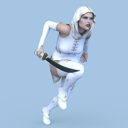 3D CG rendering of Fight Sisterの写真素材