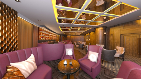 3D CG rendering of restaurantの写真素材