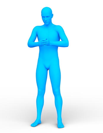 3D CG rendering of blue manの写真素材