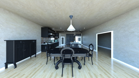 3D CG rendering of roomの写真素材