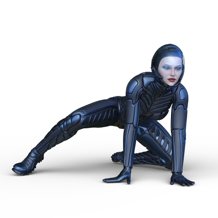 3D CG rendering of heroineの写真素材