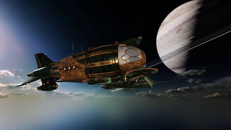 3D CG rendering of space station.の写真素材
