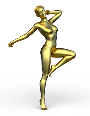 3D CG rendering of woman statueの写真素材