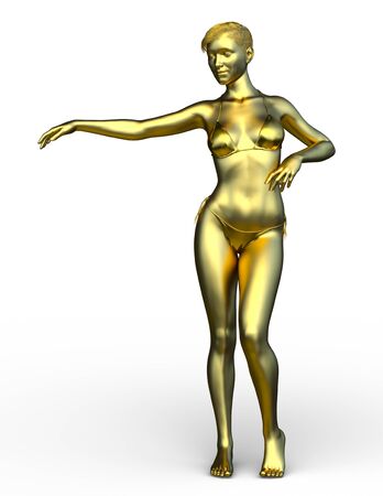 3D CG rendering of woman statueの写真素材