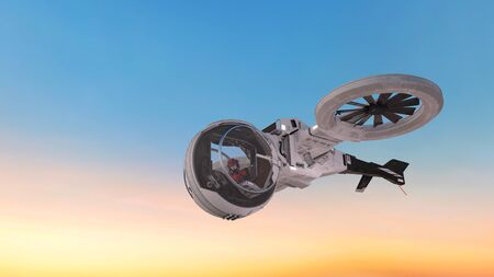 3D CG rendering of helicopterの写真素材