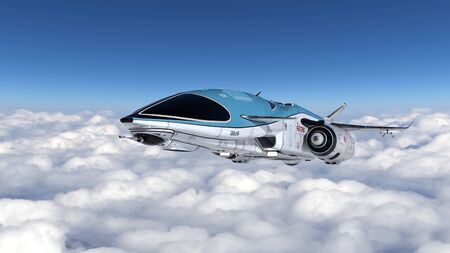 3D CG rendering of space ship