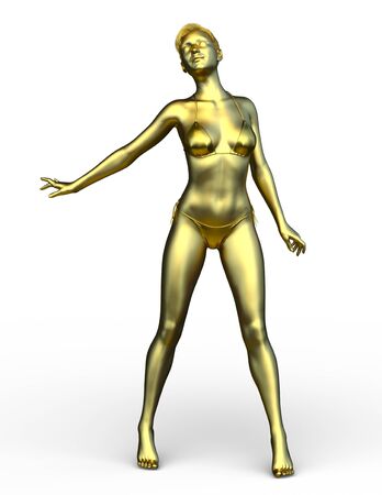 3D CG rendering of woman statueの写真素材