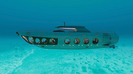 3D CG rendering of Submarineの写真素材