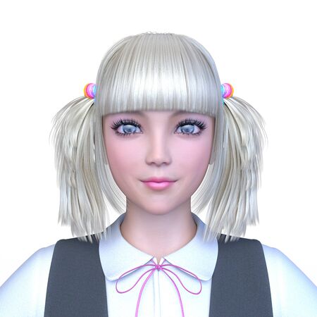3D CG rendering of costume girl