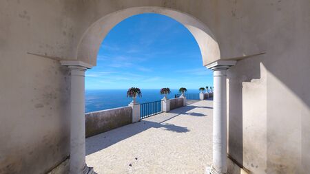 3D CG rendering of terraceの写真素材