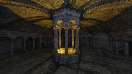 3D CG rendering of Abandoned buildingの写真素材