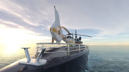 3D CG rendering of ship