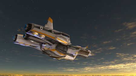3D CG rendering of space shipの写真素材
