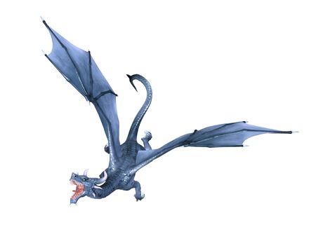 3D CG rendering of Flying Dragonの写真素材